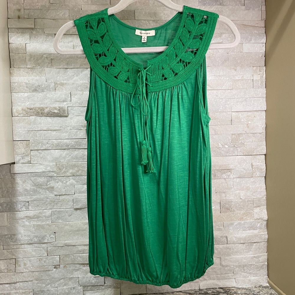 Max Studio Green Tank Small EUC